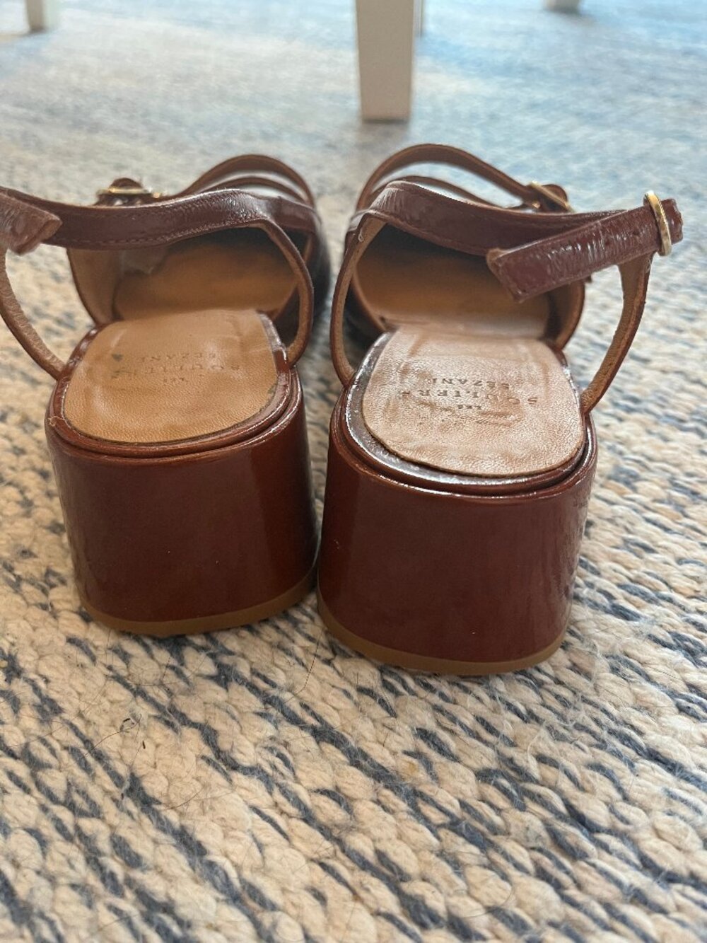Sezane Paula Babies Slingback Buckle Heels in Patent Camel - Picture 4 of 6